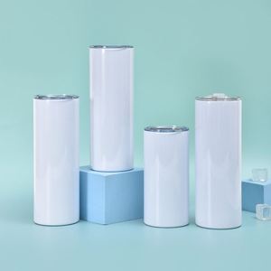 Vaso térmico delgado de 20 oz, aislado al vacío, resistente a caídas, para sublimación, blanco, para regalo de coche, con logotipo personalizado, para envío transfronterizo - Product Image 1