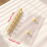 Essentiels pour la rentrée scolaire : Classeur à anneaux A7 à 6 trous, couverture souple en PVC transparent, classeur à feuilles mobiles, style japonais et coréen, coloré