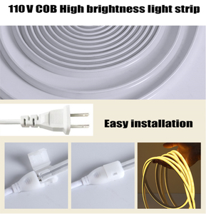 220V Dimmable COB LED Strip Light Self‑adhesive <b>Plug</b>‑in With On‑Off Switch For Bedroom Wall Headboard Background Ambient Decor - Product Image 5