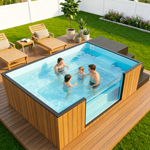 สระว่ายน้ำไฟเบอร์กลาสแบบตั้งพื้น สระว่ายน้ำกลางแจ้ง สระว่ายน้ำ สปา สระว่ายน้ำแบบคอนเทนเนอร์ - Product Image 1