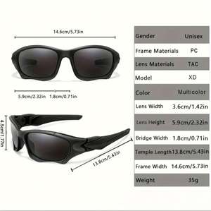 Lunettes de soleil sport polarisées avec logo personnalisé, verres miroir colorés, protection UV400, coupe-vent, pour la conduite et le cyclisme, collection 2025 - Product Image 5