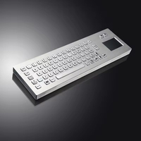 Clavier industriel métallique compact en acier inoxydable avec pavé tactile intégré pour terminal de contrôle et de surveillance