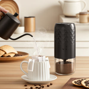 Tragbare manuelle Kaffeemühle für den Heimgebrauch mit USB-Aufladung Elektrische Flach grate Modernes Utensilien-Set-Design - Product Image 2