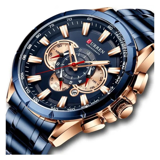 8363 Watch Luxury Men Watch Wrist Waterproof Chronograph Stainless Steel Quartz Watches for Men