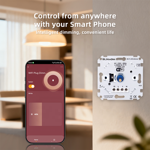 Bilihondim EU WiFi Dimmer Rotativo da Parete 200W, Controllo Remoto Wireless tramite App Tuya Smart Life, 1A <span class=keywords><strong>1</strong></span> Canale, Nessun Cavo Neutro Richiesto - Product Image 4