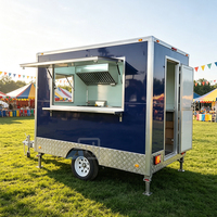 Remorque de camion alimentaire commercial à essieu unique de 2,8 m/9 pi, chariot à hot-dogs, snacks et boissons, résistant à la rouille, cuisine mobile extérieure