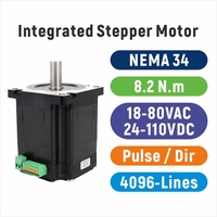 Moteur pas à pas hybride Nema 34 intégré à courant continu 2 phases, couple élevé 8,5 N.m, 86 mm, pour grandes machines CNC et laser