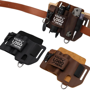 EDC Outdoor Tactical Tool Pouch Genuine Leather Survival Waist Bag Multi-Function Utility Pack for Hiking Camping Everyday Carry - Product Image 1