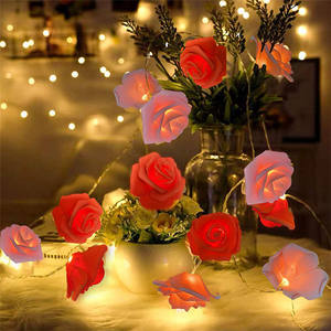 Guirlande lumineuse Led 10/20Led avec piles AA, Bouquet de fleurs élégantes pour mariage, fête, décoration de noël, nouvelle collection - Product Image 2