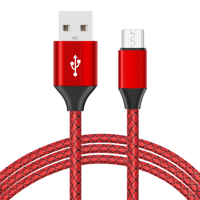V8 Fast USB a to 5 Pin 1 Metre Beehive Pattern Fabric Braided and Tinned Copper Conductor Wire Micro B Charging Data Cable for S
