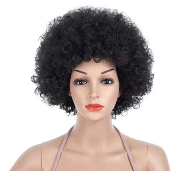 Offre Spéciale Afro Crépus Perruques 10 pouces synthétique Haute Température Moelleux Perruques Pour Les Femmes noires