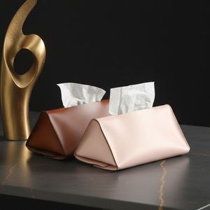 PU Leather Rectangle Tissue Box Holder Elegant Leather Facial Tissue Paper Dispenser Tissue Box Cover for <b>Car</b> <b>Table</b> - Product Image 1