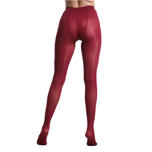 Collants en denim à carreaux pour femmes, vêtement doux, Semi-Opaque, renforcé, à couleur unie, 80 - Product Image 4