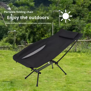Chaise de camping et de loisirs pliante d'extérieur à dossier haut en alliage d'aluminium, légère et portable, pour la pêche et la plage - Product Image 5