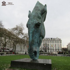 Scultura della testa di cavallo del bronzo della statua animale moderna del grande parco quadrato popolare all'aperto - Product Image 2