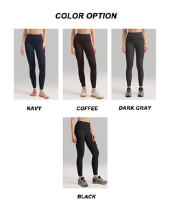 Mallas para correr de cintura alta con logotipo personalizado, mallas de gimnasio de secado rápido, pantalones de yoga ligeros con sensación de desnudo para mujer - Product Image 6