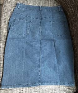 Gonna Corta in <span class=keywords><strong>Jeans</strong></span> Taglie Forti da <span class=keywords><strong>Donna</strong></span>, Novità Estiva alla Moda, Gonna in Denim Blu con Spacco - Product Image 6