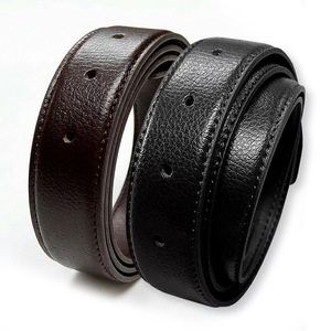 Sangle de ceinture en cuir de vache classique, 33mm, 5 trous, 130cm, sans boucle, noir, marron, universel, adapté à la plupart des boucles de ceinture, fabriqué en corée - Product Image 3