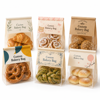 Sac en papier kraft brun écologique personnalisé pour boulangerie, petit format, pour pain au levain, sandwich, sac à pain en plastique avec fenêtre