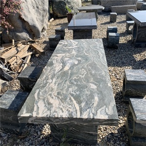 Hiện đại đá Granite tự nhiên đá bảng và băng ghế dự bị bộ thiết kế hình chữ nhật cho khu vườn ngoài trời bán buôn đánh bóng Countertop đá cẩm thạch - Product Image 4