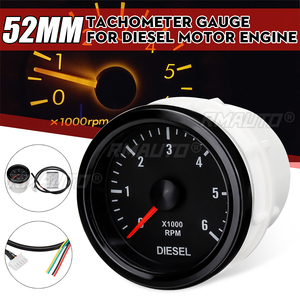 เกจวัดรอบเครื่องยนต์ดีเซล 12V 52 มม. 0-6000 รอบต่อนาที (ติดตั้งบนแผงหน้าปัด) สีขาว - Product Image 1