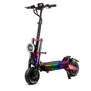 Trottinette électrique à double moteur pliable tout-terrain en alliage d'aluminium 11 pouces avec éclairage LED étanche - Product Image 1