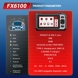 Máy quét ô tô ancel fx6100 tất cả các công cụ chẩn đoán xe hơi hệ thống với Máy quét hai chiều 15 + thiết lập lại có thể FD autovin Máy quét OBD2 - Product Image 4