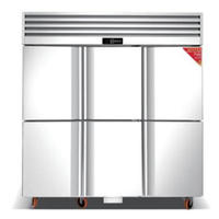 Réfrigérateur commercial à refroidissement par air 1030L, 1400W, faible consommation, en acier inoxydable, pour restaurant, hôtel, restauration, stockage frigorifique