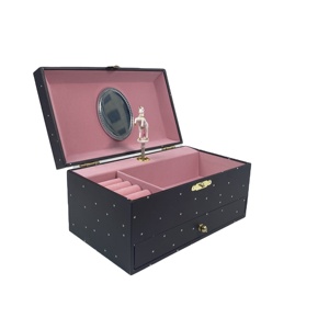 Caja de Joyería de Unicornio con Diseño de Cielo Estrellado, Organizador de Bisutería para Niñas, Estuche de Recuerdos con Cajón y Cierre Dorado - Product Image 3