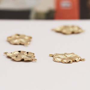 Connecteurs de fleurs remplies d'or véritable breloques de bijoux fins pour la fabrication de bracelets - Product Image 5