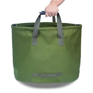 Sac à feuilles de jardin en toile imperméable vert 16 oz pour déchets de jardin et usage extérieur - Product Image 5
