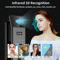 Serrure de porte intelligente XDDTS DF14XF avec déverrouillage par reconnaissance faciale, compatible avec l'application Tuya/Wishome WiFi, système d'alarme antivol domestique, installation facile