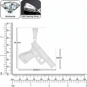Pendentif élégant plaqué or et argenté avec breloque effet diamant pour collection de bijoux de mode hip-hop - Product Image 3