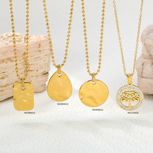 สร้อยคอจี้แฟชั่นสแตนเลสชุบทอง18K รูปหยดน้ำรูปวงรีทรงกลมรูปหยดน้ำ NE2E8601G เครื่องประดับ - Product Image 1