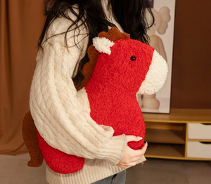 Bantal Kuda Tahun Baru Bentuk Boneka Beludru Mewah Isi Kapas pp Dekorasi Ruang Tamu Festival Musim Semi Bantal Kuda - Product Image 1