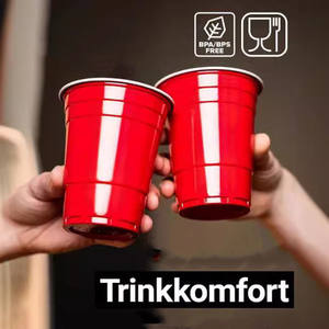 패션 맥주 퐁 파티 컵 16 온스 플라스틱 차가운 맥주 컵 식품급 게임 솔로 일회용 탁구 컵 - Product Image 3