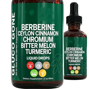 Factory Supply Liquid Drops-All-in-One Berberine Bitter Melon Turmeric Supplement for Healthy Glucose <b>Levels</b> 60ml for Adults - Product Image 1
