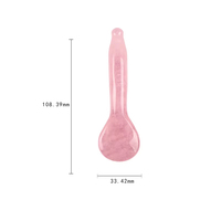 Cuillère Gua Sha Rouleau de Jade Quartz Rose Pierre de Cristal Naturel Masseur Facial Outil de Beauté pour Soins de la Peau Thérapie par le Cristal Blanchiment