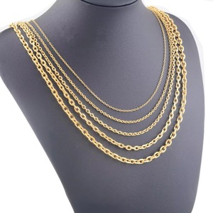 Cadena de Eslabones de Acero Inoxidable Chapada en Oro de 1.6mm/2.4mm/3mm/4mm/5mm de Ancho, Collar con Colgante de Alta Calidad, Regalo al por Mayor - Product Image 5