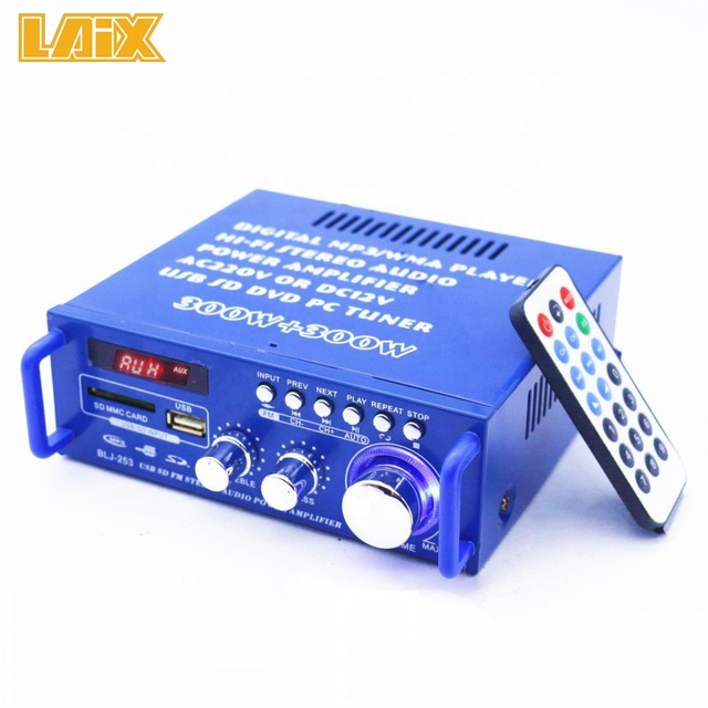 Hifi Mini Blue--tooth Amplifier for Mp3 Player with 110V and 220V Audio Stereo Power Blue--tooth Support 12V Car Amplifier