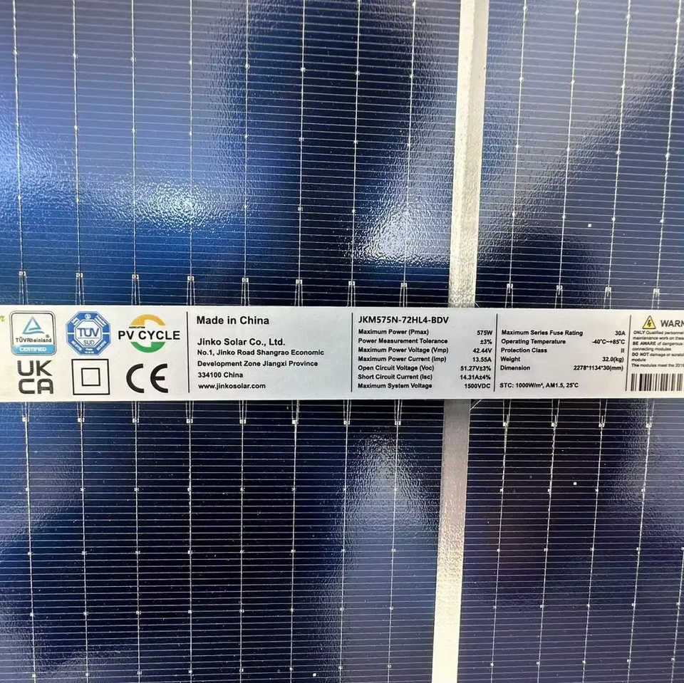 Jinko Tiger Neo N-type Double Glass Solar Panel 570W Paneles Solares ...