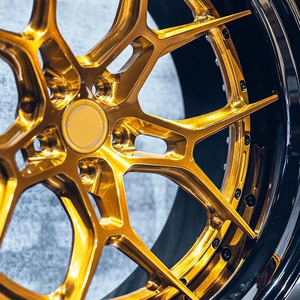 Ruedas Forjadas de Aleación de Aluminio de <span class=keywords><strong>2</strong></span> y <span class=keywords><strong>3</strong></span> Piezas, Acabado Cromado Dorado, 5X112 5x114.<span class=keywords><strong>3</strong></span>, 15-24 Pulgadas, para BMW y Porsche - Product Image 4