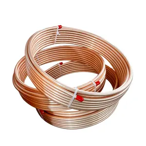 99.9% Purity Copper Pancake Tubing AC Air Conditioner Copper Pipe 1/2"3/4" 0.8mm Insulated Copper Tube