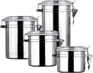 ถังเก็บเมล็ดกาแฟแบบปิดผนึก กระป๋องสแตนเลสทรงกลม ภาชนะใส่กาแฟ - Product Image 3