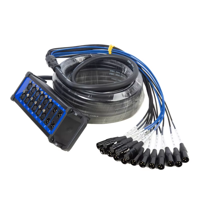 Professional Audio Stage Box 12x4 XLR Multicore Cable Heavy Duty Shielded Audio Snake for Camera Car Touring Live Performance