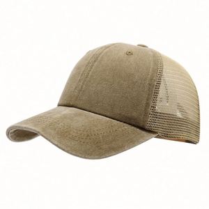 2025 Retro Washed Old Baseball <b>Hat</b> Net Cap Sunshade Breathable Logo Embroidered Blank Mesh Trucker <b>Hats</b> - Product Image 1