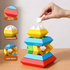 Soli Nursery niños educativos 15 piezas bloques ensamblados educación temprana Torre mágica 3D bloques piramidales apilados para la venta - Product Image 2