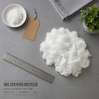 Fibre de polyester recyclé 1.2D 51mm siliconée blanche creuse anti-déformation certifiée GRS pour couette, oreiller et coussin