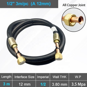 R134A R404A R22 1/2 "Piezas de refrigeración Aire acondicionado Manguera de goma flexible de conexión negra - Product Image 2