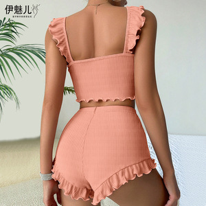 Camisón sexy y elegante para mujer, con ribetes y dobladillo retorcido, estilo europeo y americano, ropa de dormir transfronteriza para mujer - Product Image 2